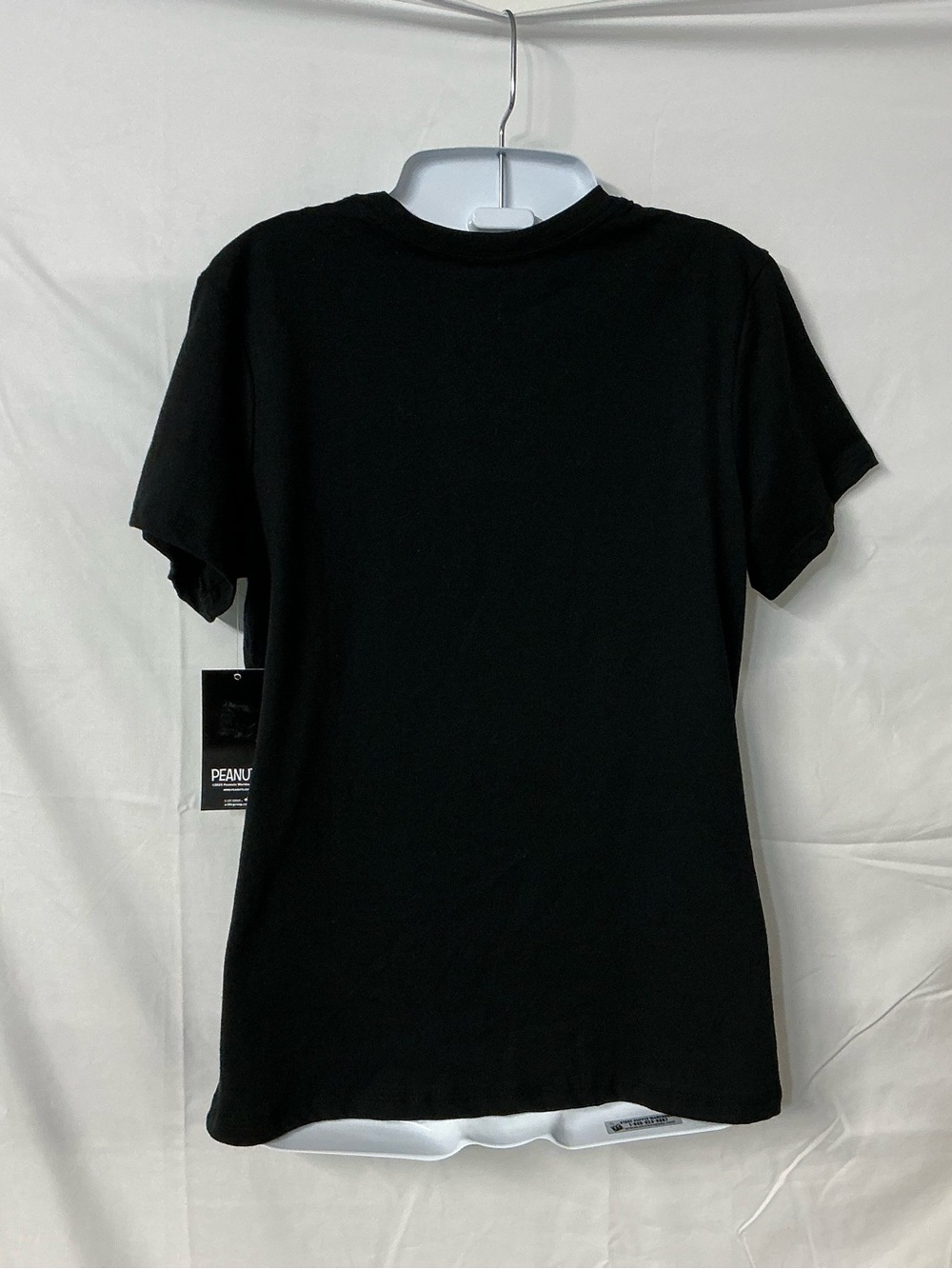Peanuts Black Graphic Tee with Snoopy Print Size XS - Picture 2 of 3